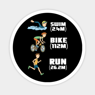 Triathlon T-Shirt swim bike run gift triathlete Magnet